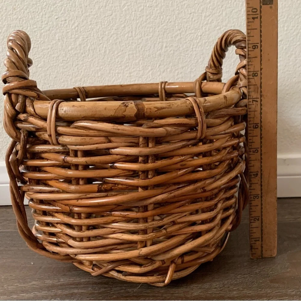 Handcrafted Brown Wicker Basket